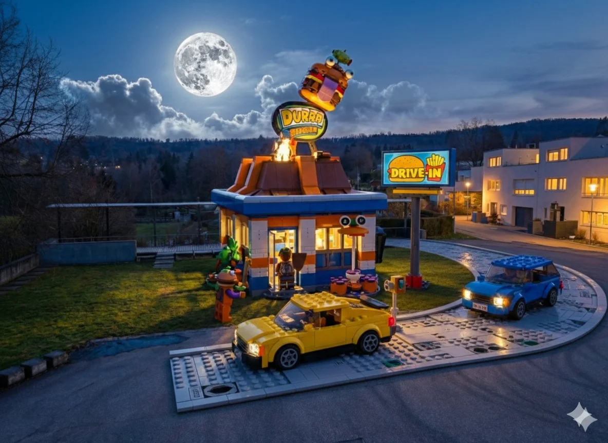Nachts am Durrr Burger Drive-In